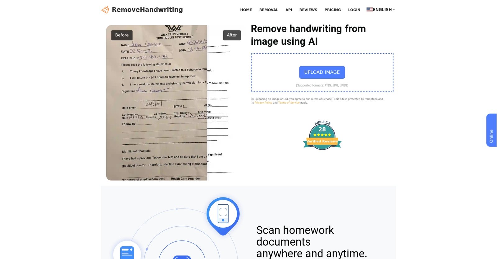 Handwriting Remover