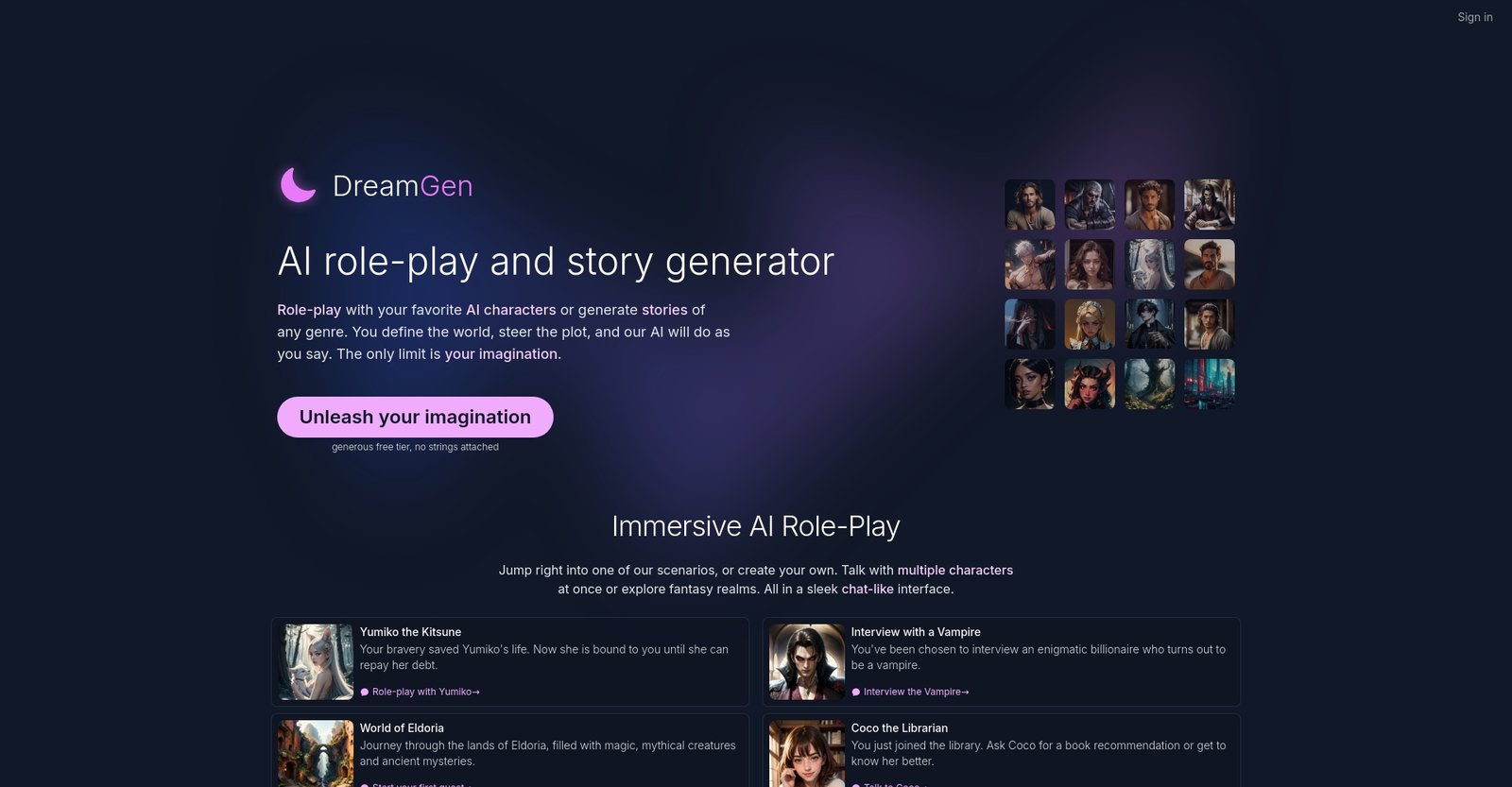 DreamGen AI Story writing